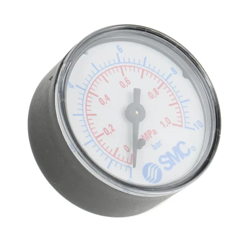 SMC 50 mm White Dial Plastic Case Threaded Pressure Gauge G 1/8 Back Entry 1 MPa K8-10-50