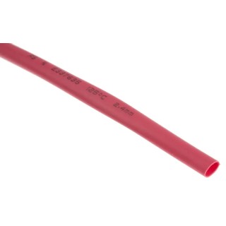 RS PRO Flexible Polyolefin Heat Shrink Tubing Red 2.4 mm Sleeve Diameter, 10m Length, 2:1 Shrink Ratio 700-4670
