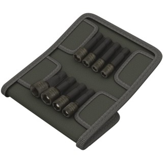 Wera 8-Piece 1/4 in Bit Socket Set Chrome Vanadium Steel Chrome Finish Hex Drive 50mm Length 05073495001