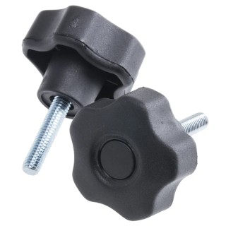 RS PRO Black Polypropylene Multiple Lobes Clamping Knob M6 Threaded Stud 702-7572