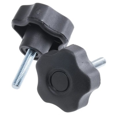 RS PRO Black Polypropylene Multiple Lobes Clamping Knob M6 Threaded Stud 702-7572