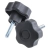 RS PRO Black Polypropylene Multiple Lobes Clamping Knob M6 Threaded Stud 702-7572
