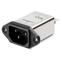 Schaffner 250V AC 3A Panel Mount IEC Filter Male Faston FN9233UF2-3-06