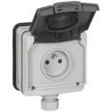 Legrand 16A Grey Plug Socket Plexo66 Indoor & Outdoor French P00 904 66