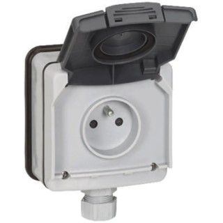 Legrand 16A Grey Plug Socket Plexo66 Indoor & Outdoor French P00 904 66