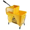 RS PRO 20L Plastic Yellow Mop Bucket with Handle Wheeled Wringer 705-6265