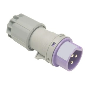 RS PRO Purple Cable Mount 3-Pole Straight Industrial Power Connector 16A 20V-25V IP44 IP44