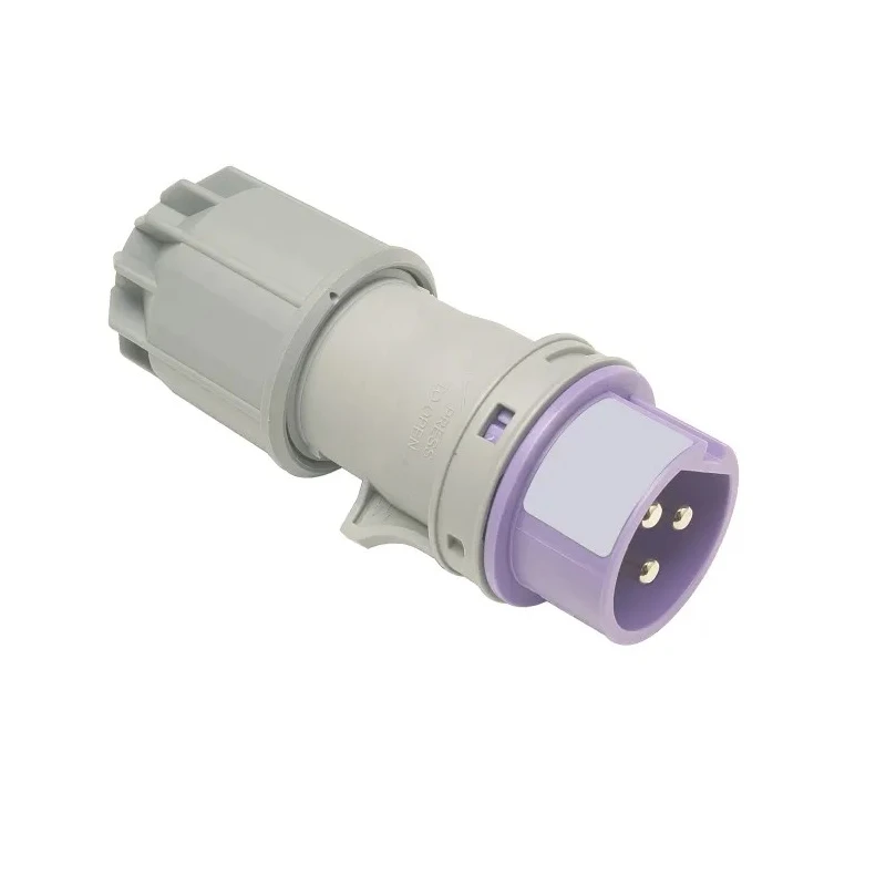 RS PRO Purple Cable Mount 3-Pole Straight Industrial Power Connector 16A 20V-25V IP44 IP44