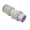 RS PRO Purple Cable Mount 3-Pole Straight Industrial Power Connector 16A 20V-25V IP44 IP44