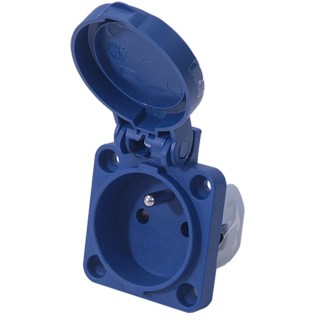 RS PRO Industrial Power Connector Blue, Rated at 16A, 230V, IP54, Wall Mount, Screw Terminal, 2P+T IP54