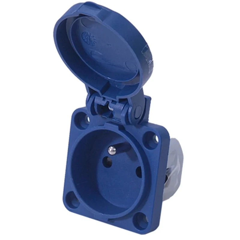 RS PRO Industrial Power Connector Blue, Rated at 16A, 230V, IP54, Wall Mount, Screw Terminal, 2P+T IP54
