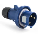 RS PRO Industrial Power Connector Blue 3P Straight Cable Mount 16A 200-250V IP66 IP67 214-4105