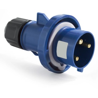 RS PRO Industrial Power Connector Blue 3P Straight Cable Mount 16A 200-250V IP66 IP67 214-4105