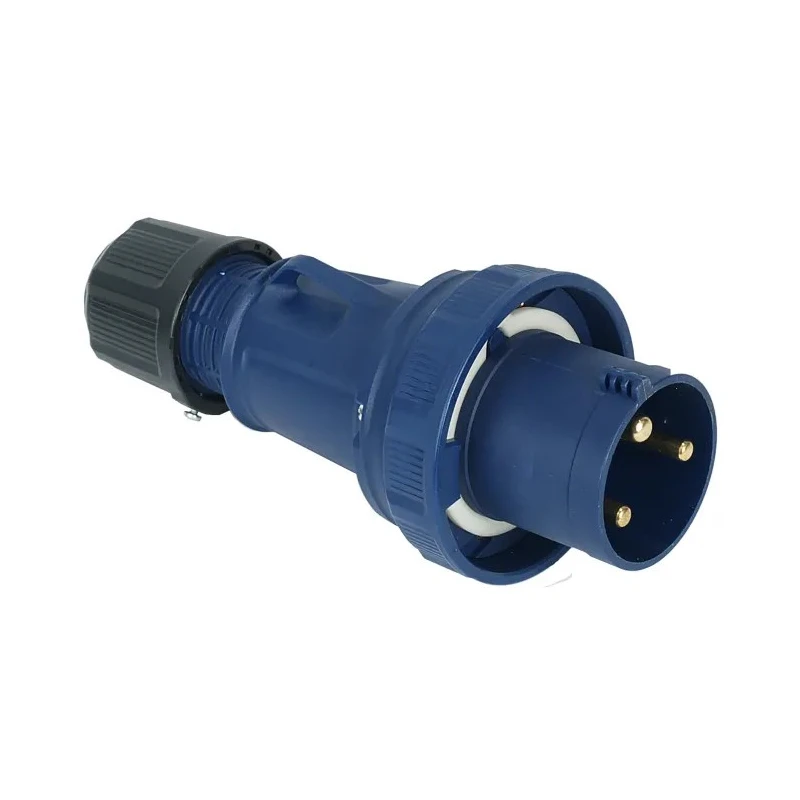 RS PRO Industrial Power Connector Cable Mount Straight Blue 63A 200V 250V IP67 IP67