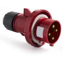 RS PRO Industrial Power Connector IP67 Red Cable Mount 4P Straight 16A 380V 415V IP67