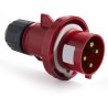 RS PRO Industrial Power Connector IP67 Red Cable Mount 4P Straight 16A 380V 415V IP67