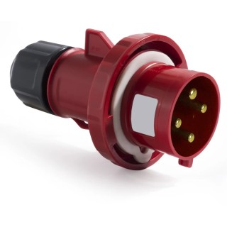 RS PRO Industrial Power Connector Red IP67 Cable Mount Straight 32A 380V 415V IP67