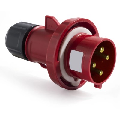 RS PRO Industrial Power Connector Red IP67 Cable Mount Straight 32A 380V 415V IP67