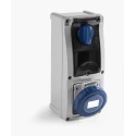 RS PRO Industrial Power Connector 16A 230V IP67 Blue Surface Mount 3P (2P+T) IP67