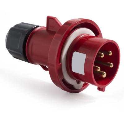 RS PRO Industrial Power Connector Red Cable Mount Straight 16A 380V, 415V IP67 IP67