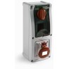 RS PRO Industrial Power Connector Surface Mount 32A 400V IP44 Red 5P (3P+N+T) IP44