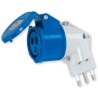 RS PRO Industrial Power Connector Adapter 16A, 230V, IP20 Blue, 2P+T Type L IP20