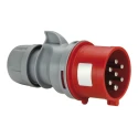 RS PRO Industrial Power Connector Cable Mount 7 Pole Male 16A 400V IP54 Red Straight IP54