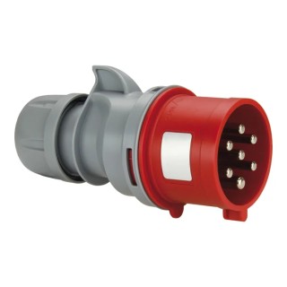 RS PRO Industrial Power Connector Cable Mount 7 Pole Male 16A 400V IP54 Red Straight IP54