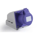RS PRO Industrial Power Connector, Wall Mount, 2 Pole, 16A, 25V, IP44 Purple IP44