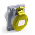 RS PRO Industrial Power Connector 32A 130V IP44 Yellow Panel Mount 2P+T IP44