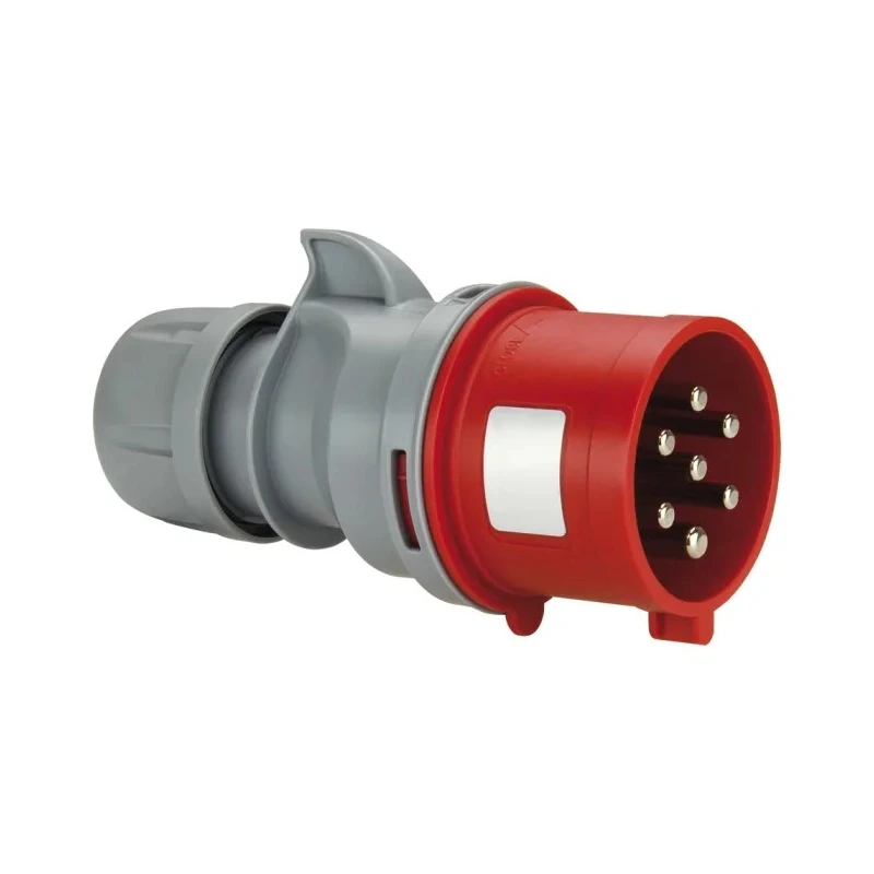 RS PRO Red Cable Mount 7P Straight Industrial Power Connector 32A 400V IP54 IP54