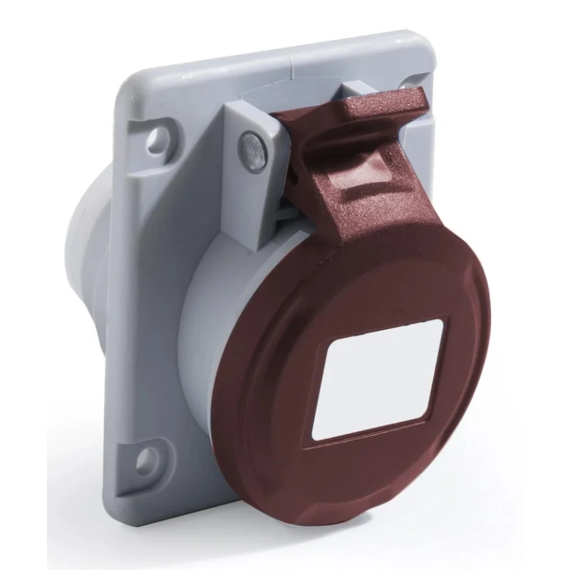 RS PRO Industrial Power Connector 32A 415V IP44 Red Panel Mount Screw Terminal Polyamide 3P+N+T IP44