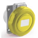 RS PRO Industrial Power Connector 2P+T Panel Mount Thermoplastic Housing IP67 Rated 32A 130V Yellow IP67