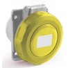 RS PRO Industrial Power Connector 2P+T Panel Mount Thermoplastic Housing IP67 Rated 32A 130V Yellow IP67
