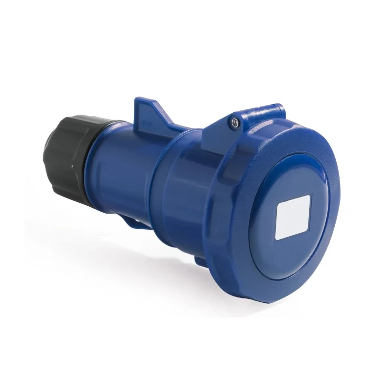 RS PRO Rated At 16A 250V IP67 Blue Cable Mount Industrial Power Connector 2P+T IP67
