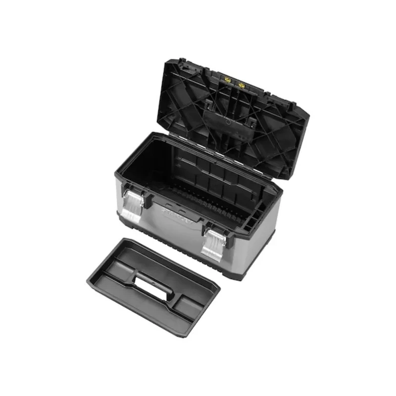 Stanley Plastic Tool Box, Durable Heavy-Duty Storage with Latch Lock, 510mm x 290mm x 293mm, Model 1-95-615