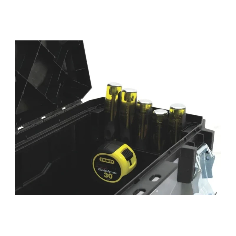 Stanley Plastic Tool Box, Durable Heavy-Duty Storage with Latch Lock, 510mm x 290mm x 293mm, Model 1-95-615