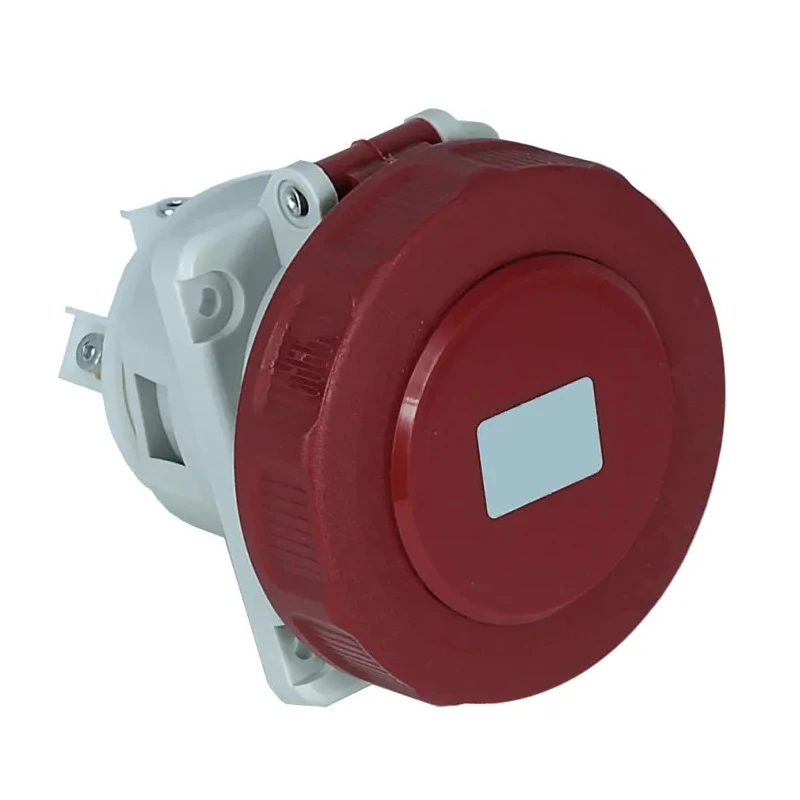 RS PRO Industrial Power Connector 5P, Panel Mount, Rated 63A 415V, IP67 Red IP67