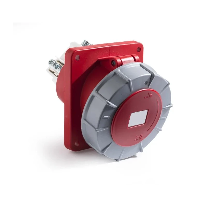 RS PRO Industrial Power Connector Panel Mount 125A 415V IP67 Red 3P+N+PE IP67