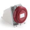 RS PRO Industrial Power Connector 3P+N+PE, Rated 16A, 415V, IP67 Red, Wall Mount Screw Terminal IP67