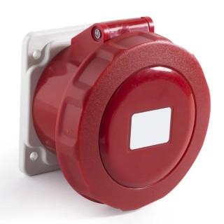 RS PRO Rated At 16A 415V IP67 Red Panel Mount Industrial Power Connector 3P+T IP67