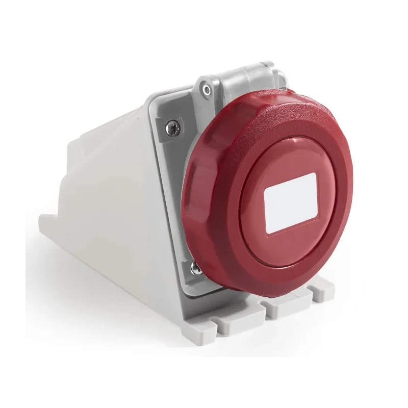 RS PRO Wall Mount Industrial Power Connector Red 32A 415V IP67 3P+T IP67