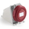 RS PRO Wall Mount Industrial Power Connector Red 32A 415V IP67 3P+T IP67