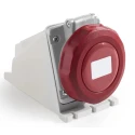 RS PRO Industrial Power Connector 32A 415V IP67 Red Wall Mount 2 Socket IP67