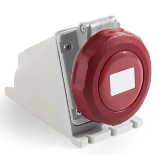 RS PRO Industrial Power Connector 32A 415V IP67 Red Wall Mount 2 Socket IP67