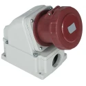 RS PRO Industrial Power Connector 3P+T, 63A, 415V, IP67 Rated Wall Mount Red IP67