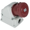 RS PRO Industrial Power Connector 3P+T, 63A, 415V, IP67 Rated Wall Mount Red IP67