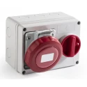 RS PRO Industrial Power Connector 32A 400V IP67 Red Wall Mount 3P+N+PE IP67