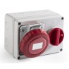 RS PRO Industrial Power Connector 32A 400V IP67 Red Wall Mount 3P+N+PE IP67