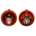 RS PRO Industrial Power Connector IP54 Red Cable Mount Straight 16A 400V Male Phase Inverter 214-4288